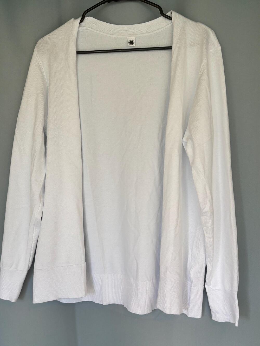 Your Style White Long Sleeve Open Cardigan Sweater Long Sleeve Large L